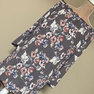 Spring Floral Off the Shoulder Dress with Pink & Navy Accents - size Small